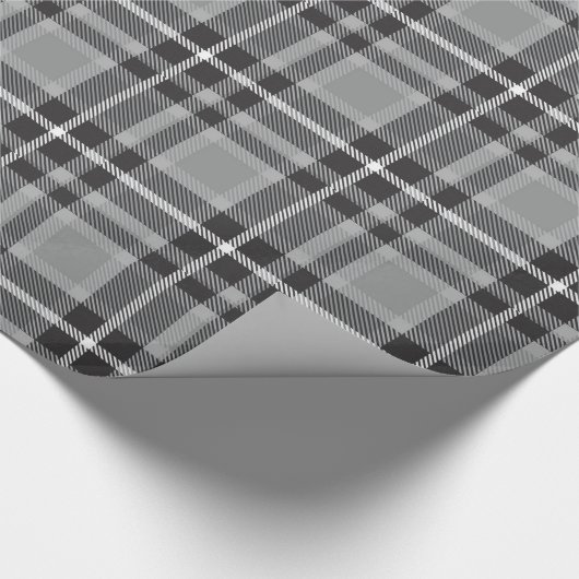Grauer Tartan Geschenkpapier (Ecke)