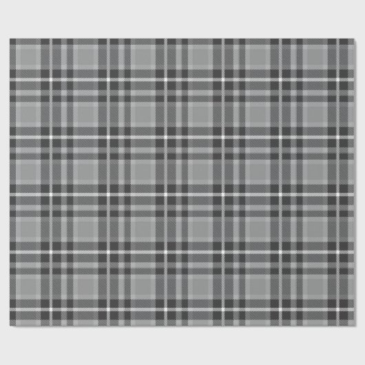 Grauer Tartan Geschenkpapier (Flach)