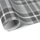 Grauer Tartan Geschenkpapier (Rolleneckpunkt)