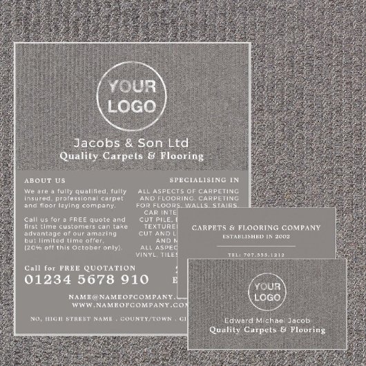 grauer Teppichboden, Teppichboden, Innenausstattun Flyer