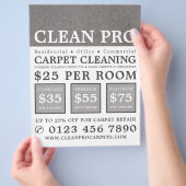 grauer Teppichboden, Teppichreiniger, Reinigungsse Flyer (Hand)