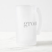 Grauer Text-Bräutigam Mattglas Bierglas (VorderseiteRechts)