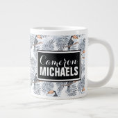 Grauer Toukan| Name hinzufügen Jumbo-Tasse (Rechts)