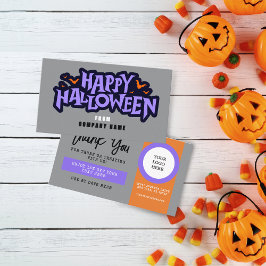 Grauer Trunk oder Halloween-Coupon der Leckerei Visitenkarte