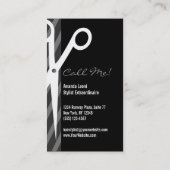 Grauer u. schwarzer Salon bearbeitet Vertikale Visitenkarte (Rückseite)