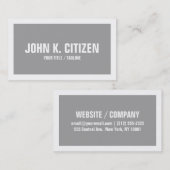 Grauer u. weißer mutiger Text-breite Visitenkarte (Vorne/Hinten)