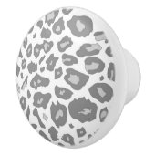 Grauer u. weißer Schneeleopard - graues Tiermuster Keramikknauf (Rechts)