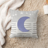 Grauer und blauer Mond und Sterne Kissen (Decke)