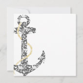 Grauer und gelber Ankerstrand Einladung zur Hochze (Rückseite)