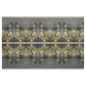 Grauer und gelber Hintergrund der Blume Stoff (Fat Quarter (45,7 x 55,9 cm))