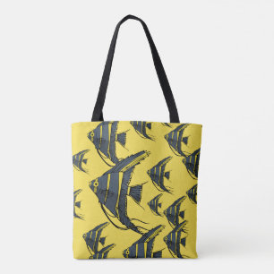 Grauer und gelber Kaiserfisch Tasche