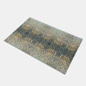 Grauer und gelber Mosaikstein Fußmatte (Schrägansicht)