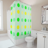 Grauer und gelber Polka-Dotduschvorhang Duschvorhang (Beispiel)