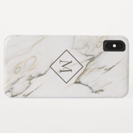 Grauer und hellbrauner Marmorstein Case-Mate iPhone Hülle (Rückseite (Horizontal))