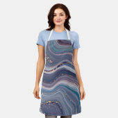 Grauer und Lila flüssiger Marmor Schürze (Getragen)