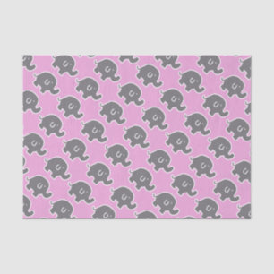 Grauer und rosa Elefant-Babyparty-Geschenk-Gewebe Seidenpapier