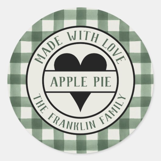 Grauer und schwarzer Buffalo-Karo aus Liebe Runder Aufkleber (Vorderseite)