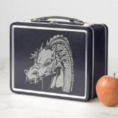 Grauer und schwarzer Drache  Metall Brotdose (Beispiel)