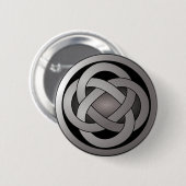 Grauer und schwarzer, keltischer Knoten Button (Vorne & Hinten)
