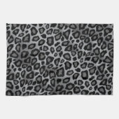 Grauer und schwarzer Leopard-Tierdruck Handtuch (Horizontal)