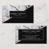 Grauer und schwarzer Marmor und schwarzes Dreieck Visitenkarte (Vorne/Hinten)