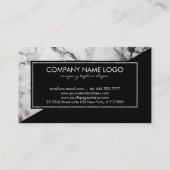 Grauer und schwarzer Marmor und schwarzes Dreieck Visitenkarte (Rückseite)