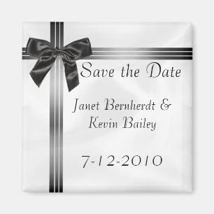 Grauer und schwarzer Save the Date Magnet