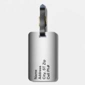 Grauer und silberner Leopard-Tierdruck | Gepäckanhänger (Rückseite vertikal)