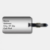 Grauer und silberner Leopard-Tierdruck | Gepäckanhänger (Rückseite horizontal)