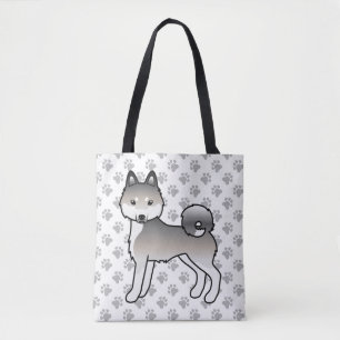 Grauer und weißer Alaskan Klee Kai süßer Hund & Pf Tasche