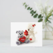 Grauer und weißer Bär mit Herzpostkarte Postkarte (Stehend Vorderseite)