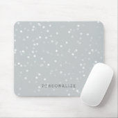 Grauer und weißer Bokeh Confetti Mousepad (Mit Mouse)