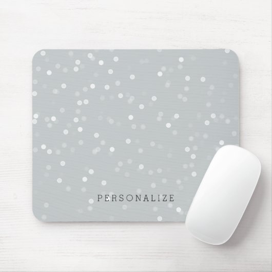 Grauer und weißer Bokeh Confetti Mousepad (Mit Mouse)