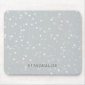 Grauer und weißer Bokeh Confetti Mousepad (Vorne)