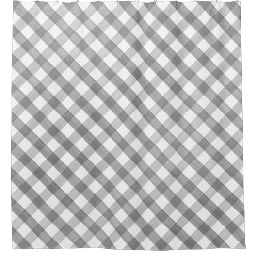 Grauer und weißer Büffel Karierter Duschvorhang (Vorderseite)