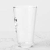 Grauer und weißer Cartoon-Hund Shih Tzu Glas (Links)