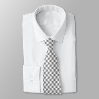 Grauer und weißer Gingham Krawatte