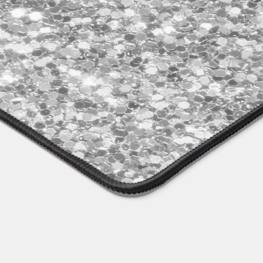 Grauer und weißer Glitzer Schreibtischunterlage (Ecke)