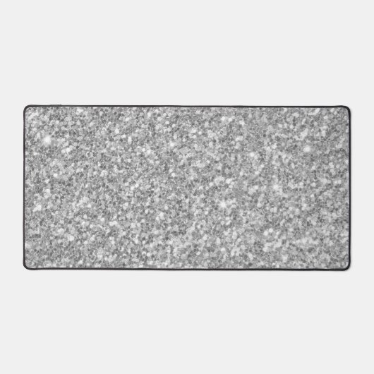 Grauer und weißer Glitzer Schreibtischunterlage (Vorderseite)