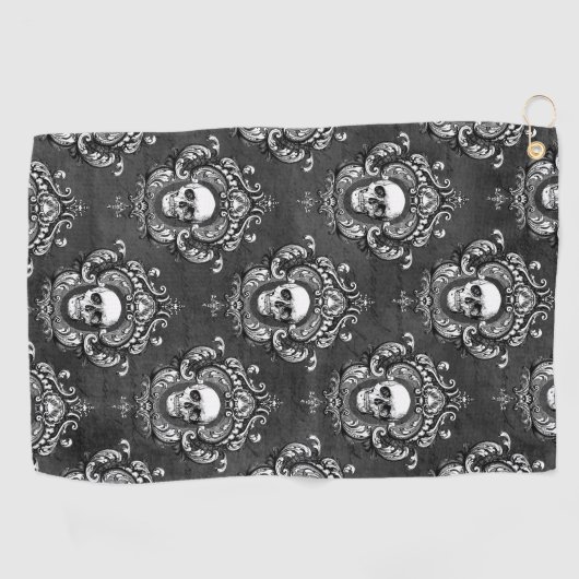 Grauer und weißer Gothull Golfhandtuch (Horizontal)