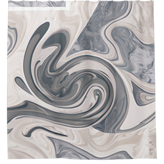 Grauer und weißer Marmor Duschvorhang (Vorderseite)