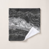 Grauer und weißer Marmor und abstrakt silber Badhandtuch Set (Waschlappen)