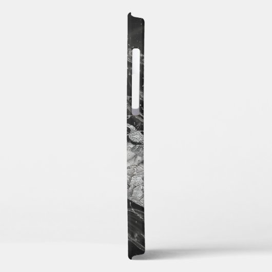 Grauer und weißer Marmor und abstrakt silber Case-Mate iPhone Hülle (Rückseite / Links)