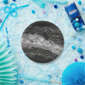 Grauer und weißer Marmor und abstrakt silber Pappteller (Party)