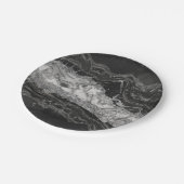 Grauer und weißer Marmor und abstrakt silber Pappteller (Schrägansicht)