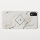 Grauer und weißer Marmorstein Case-Mate iPhone Hülle (Rückseite (Horizontal))