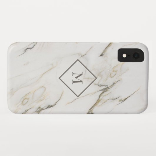 Grauer und weißer Marmorstein Case-Mate iPhone Hülle (Rückseite (Horizontal))
