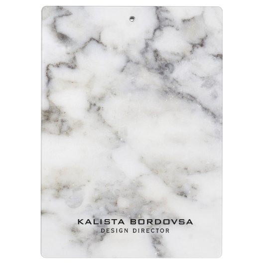 Grauer und weißer Marmorstein Klemmbrett (Rückseite)