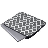 Grauer und weißer marokkanischer Laptop-Sieb Laptopschutzhülle (Vorne Knopf)