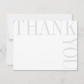 Grauer und weißer moderner Text - Vielen Dank Dankeskarte (Vorderseite)